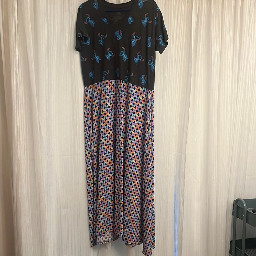 Stylish Black and Multicolor Women's Dress LILO and Stitch